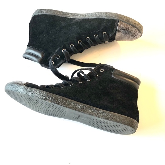 Delman black leather and suede sneakers sz9 - Picture 6 of 7